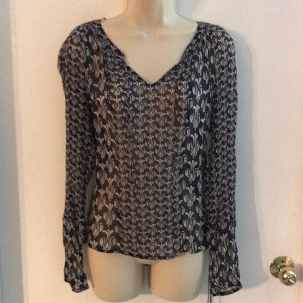 NWOT John Robshaw for Lucky long sleeve top. Sz M